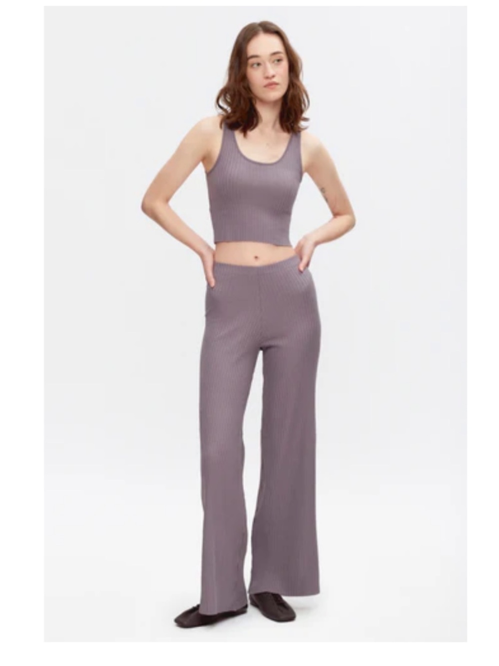 KOTN Nile Rib Set in Storm Mauve